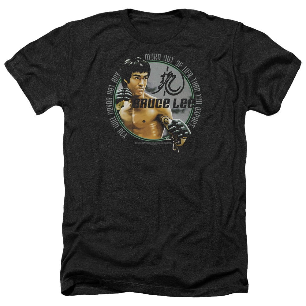 AN OFFCIALLY LICENSED BRUCE LEE EXPECTATIONS MEN'S HEATHER T-SHIRT CHARCOAL