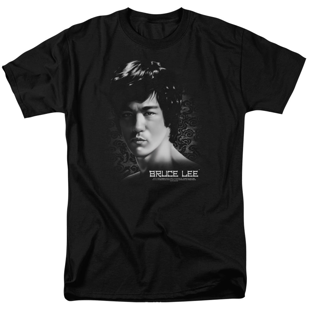 AN OFFCIALLY LICENSED BRUCE LEE IN YOUR FACE MEN'S REGULAR FIT T-SHIRT BLACK