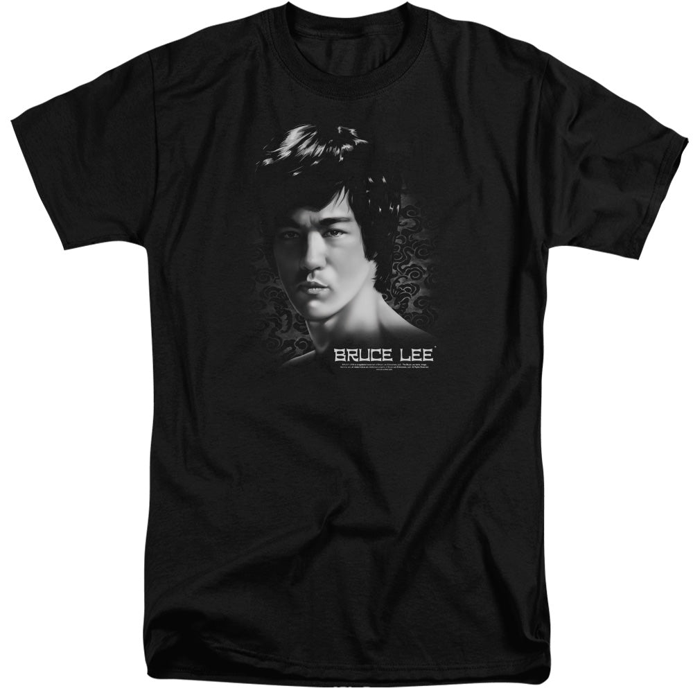AN OFFCIALLY LICENSED BRUCE LEE IN YOUR FACE MEN'S TALL FIT T-SHIRT BLACK
