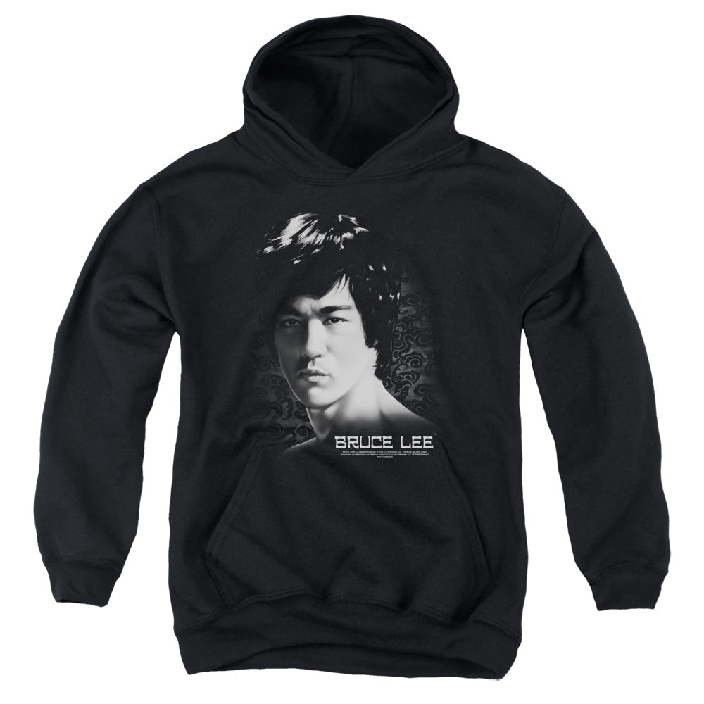 AN OFFCIALLY LICENSED BRUCE LEE IN YOUR FACE YOUTH HOODIE BLACK