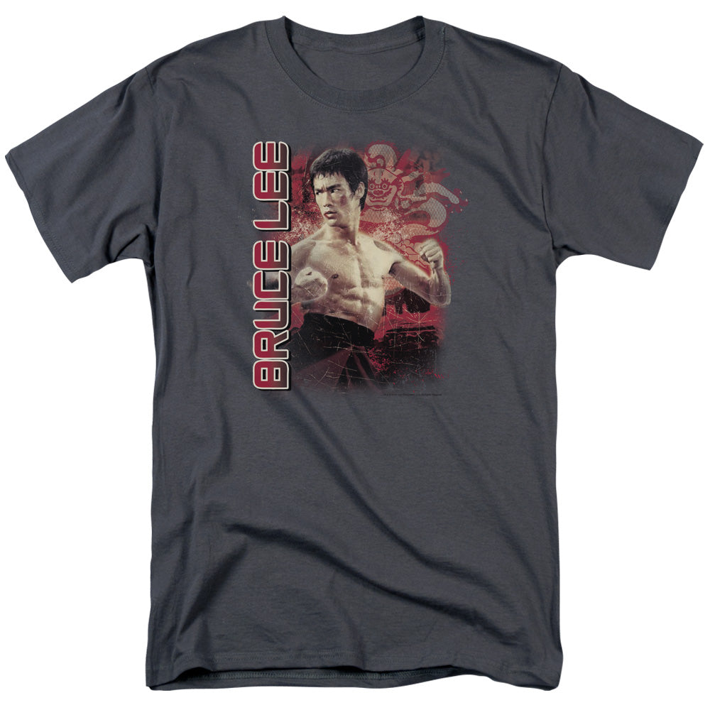 AN OFFCIALLY LICENSED BRUCE LEE FURY MEN'S REGULAR FIT T-SHIRT CHARCOAL