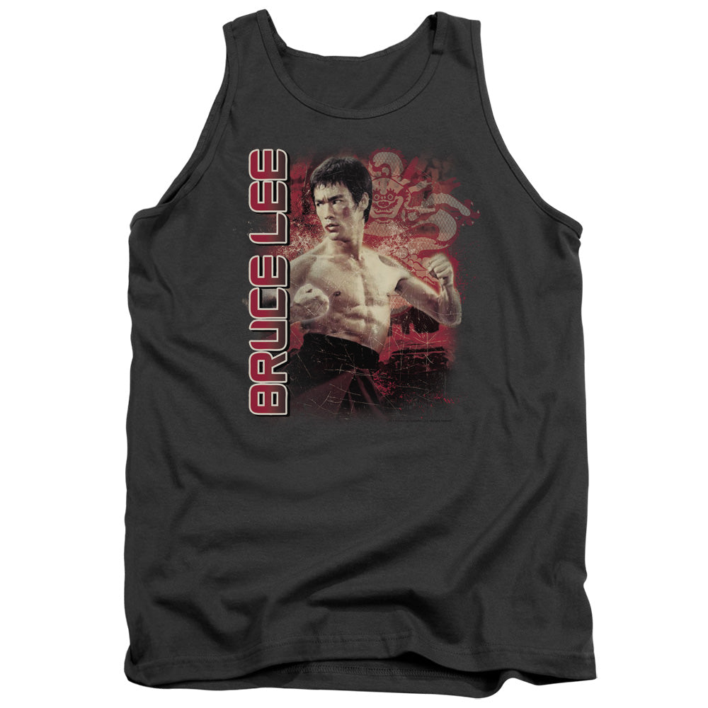AN OFFCIALLY LICENSED BRUCE LEE FURY ADULT UNISEX TANK TOP CHARCOAL