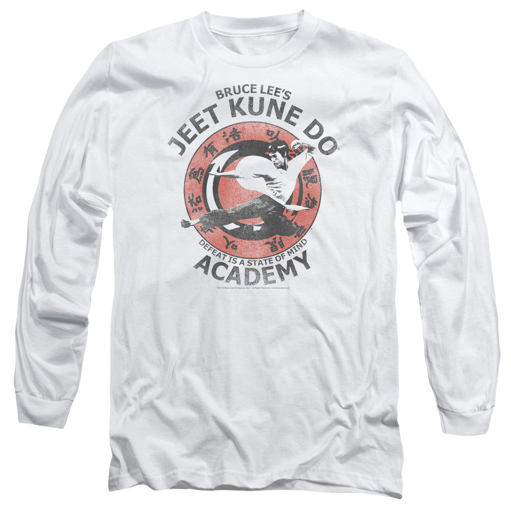 AN OFFCIALLY LICENSED BRUCE LEE JEET KUNE MEN'S LONG SLEEVE T-SHIRT WHITE