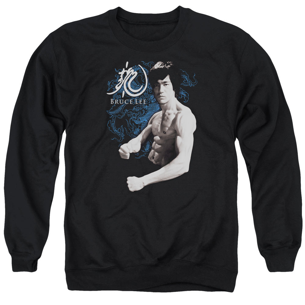 AN OFFCIALLY LICENSED BRUCE LEE DRAGON STANCE ADULT UNISEX CREWNECK SWEATSHIRT BLACK