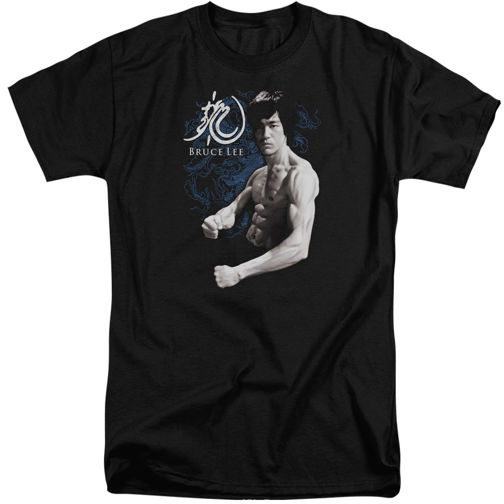 AN OFFCIALLY LICENSED BRUCE LEE DRAGON STANCE MEN'S TALL FIT T-SHIRT BLACK