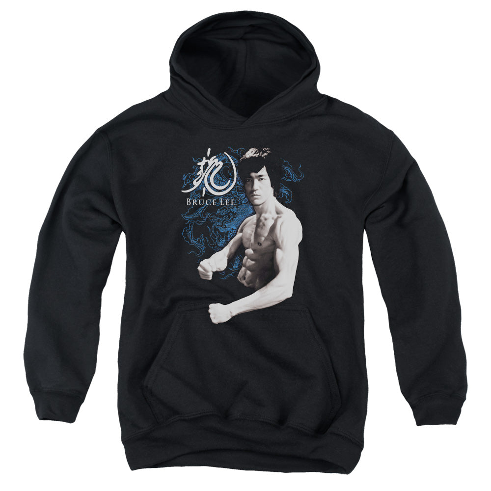 AN OFFCIALLY LICENSED BRUCE LEE DRAGON STANCE YOUTH HOODIE BLACK