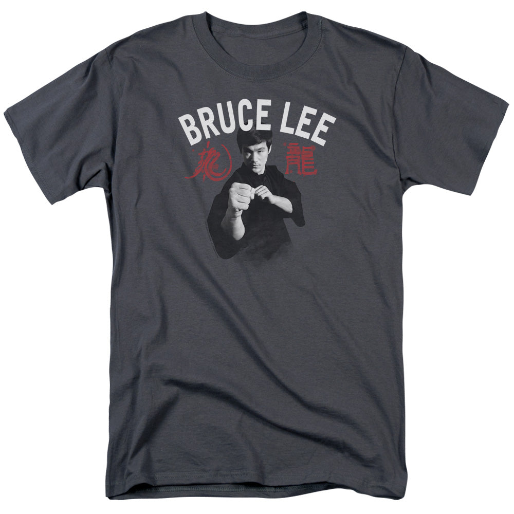 AN OFFCIALLY LICENSED BRUCE LEE READY MEN'S REGULAR FIT T-SHIRT CHARCOAL
