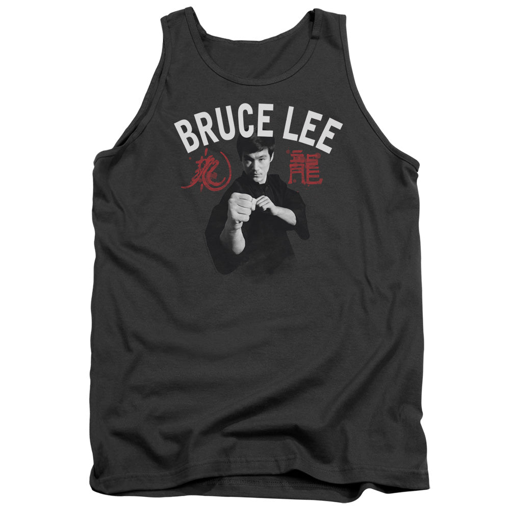 AN OFFCIALLY LICENSED BRUCE LEE READY ADULT UNISEX TANK TOP CHARCOAL