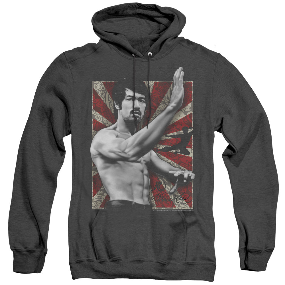 AN OFFCIALLY LICENSED BRUCE LEE CONCENTRATE ADULT UNISEX HEATHER PULLOVER HOODIE BLACK