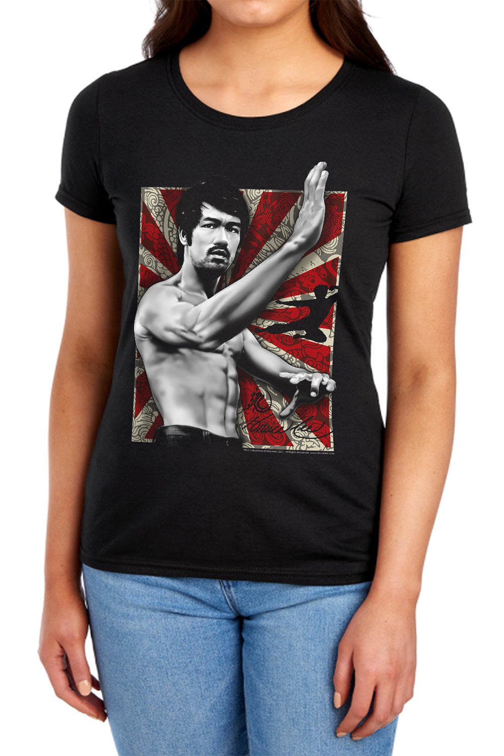 AN OFFCIALLY LICENSED BRUCE LEE CONCENTRATE WOMEN'S REGULAR FIT T-SHIRT BLACK