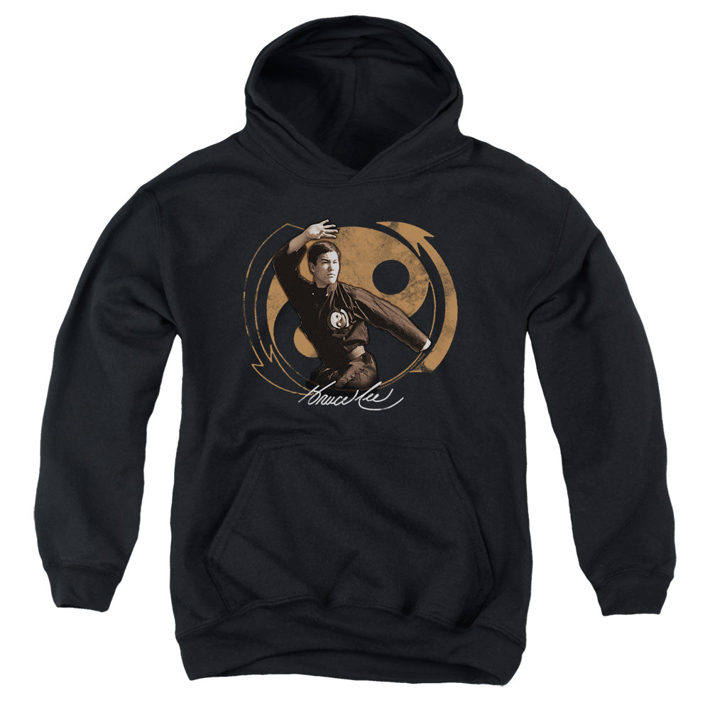 AN OFFCIALLY LICENSED BRUCE LEE JEET KUN DO POSE YOUTH HOODIE BLACK