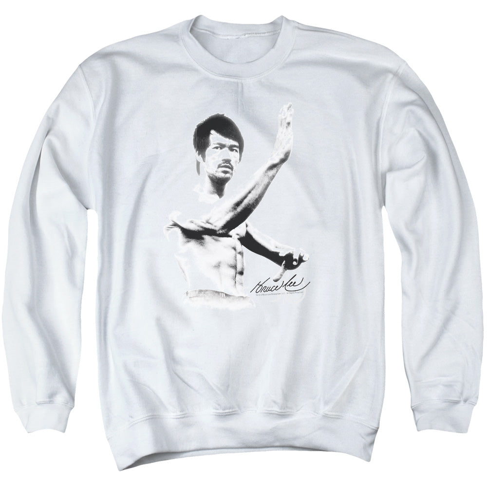 AN OFFCIALLY LICENSED BRUCE LEE SERENITY ADULT UNISEX CREWNECK SWEATSHIRT WHITE