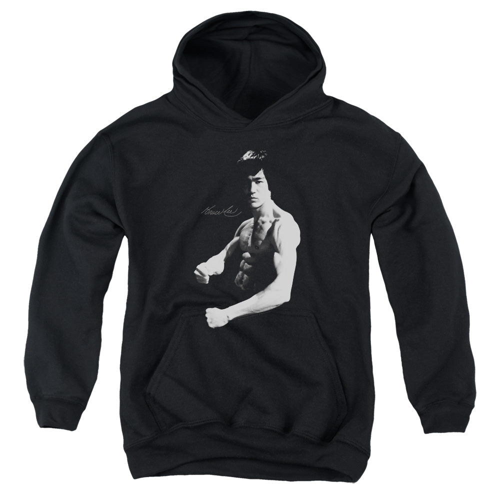 AN OFFCIALLY LICENSED BRUCE LEE STANCE YOUTH HOODIE BLACK