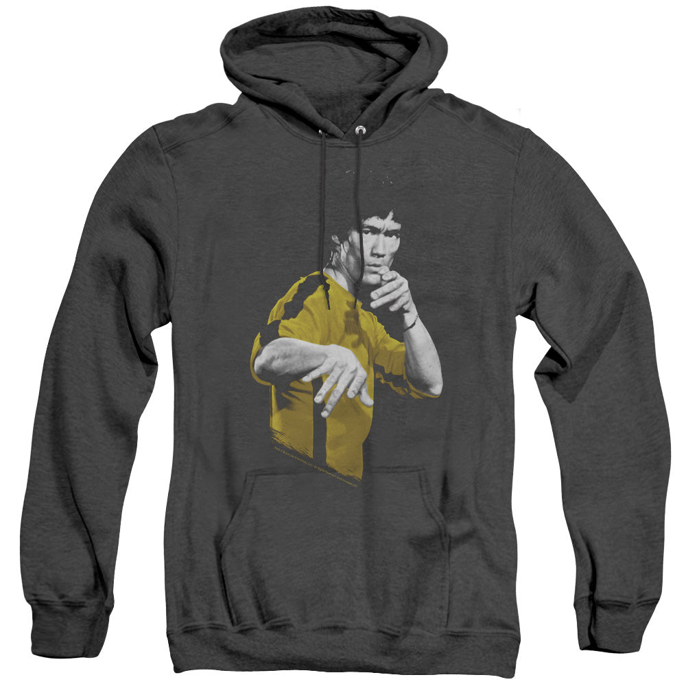 AN OFFCIALLY LICENSED BRUCE LEE SUIT OF DEATH ADULT UNISEX HEATHER PULLOVER HOODIE BLACK