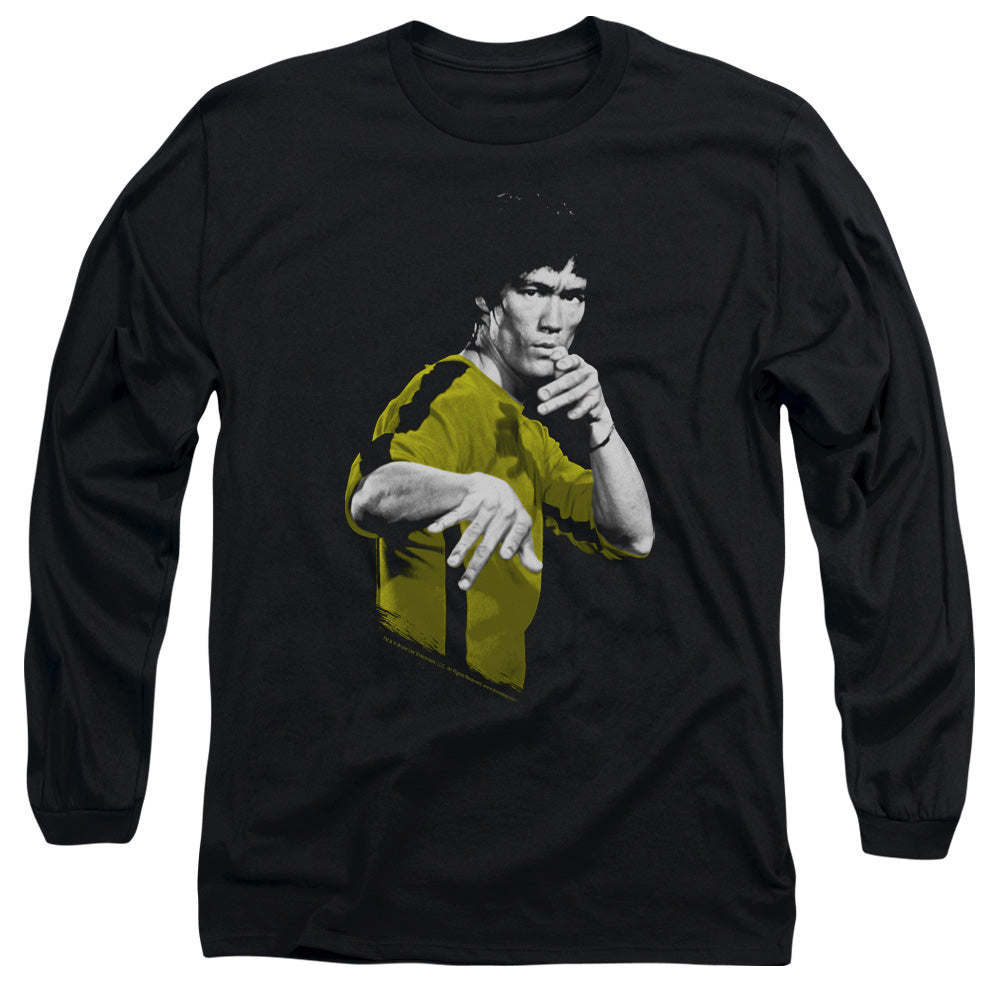 AN OFFCIALLY LICENSED BRUCE LEE SUIT OF DEATH MEN'S LONG SLEEVE T-SHIRT BLACK