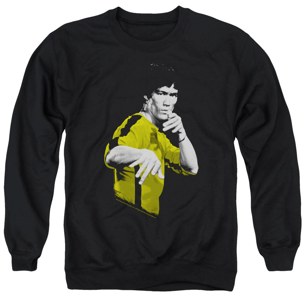 AN OFFCIALLY LICENSED BRUCE LEE SUIT OF DEATH ADULT UNISEX CREWNECK SWEATSHIRT BLACK