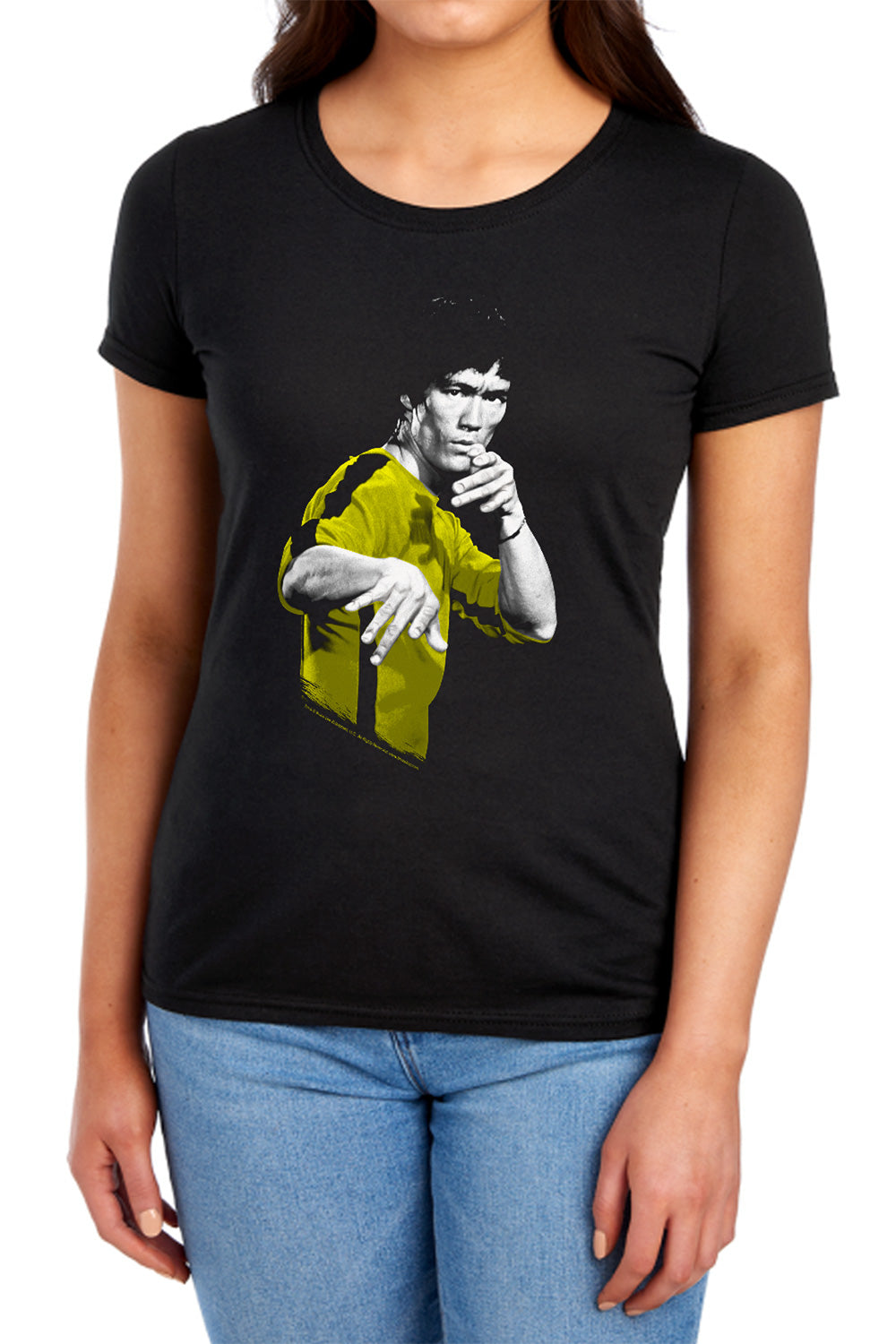 AN OFFCIALLY LICENSED BRUCE LEE SUIT OF DEATH WOMEN'S REGULAR FIT T-SHIRT BLACK