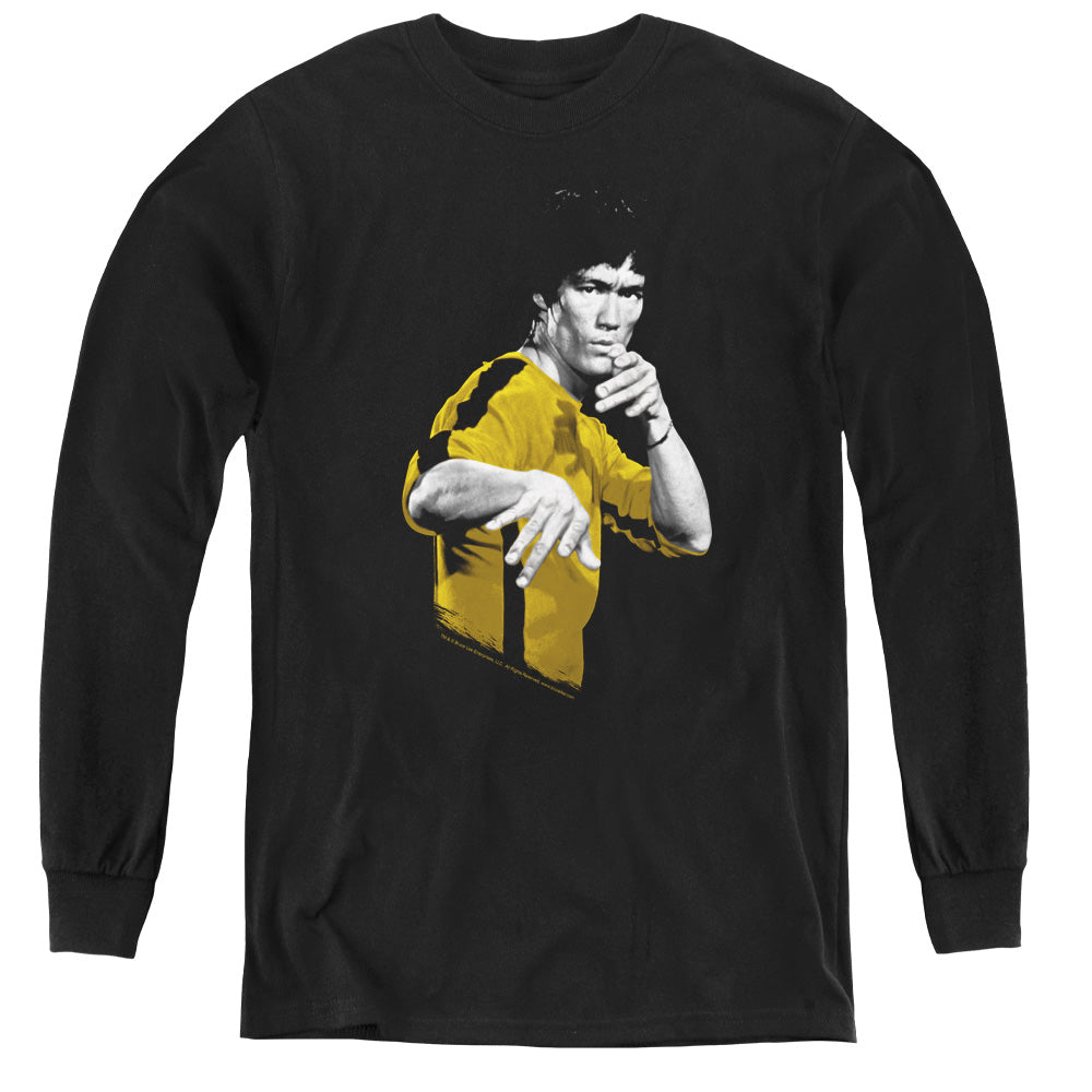 AN OFFCIALLY LICENSED BRUCE LEE SUIT OF DEATH YOUTH LONG SLEEVE T-SHIRT BLACK