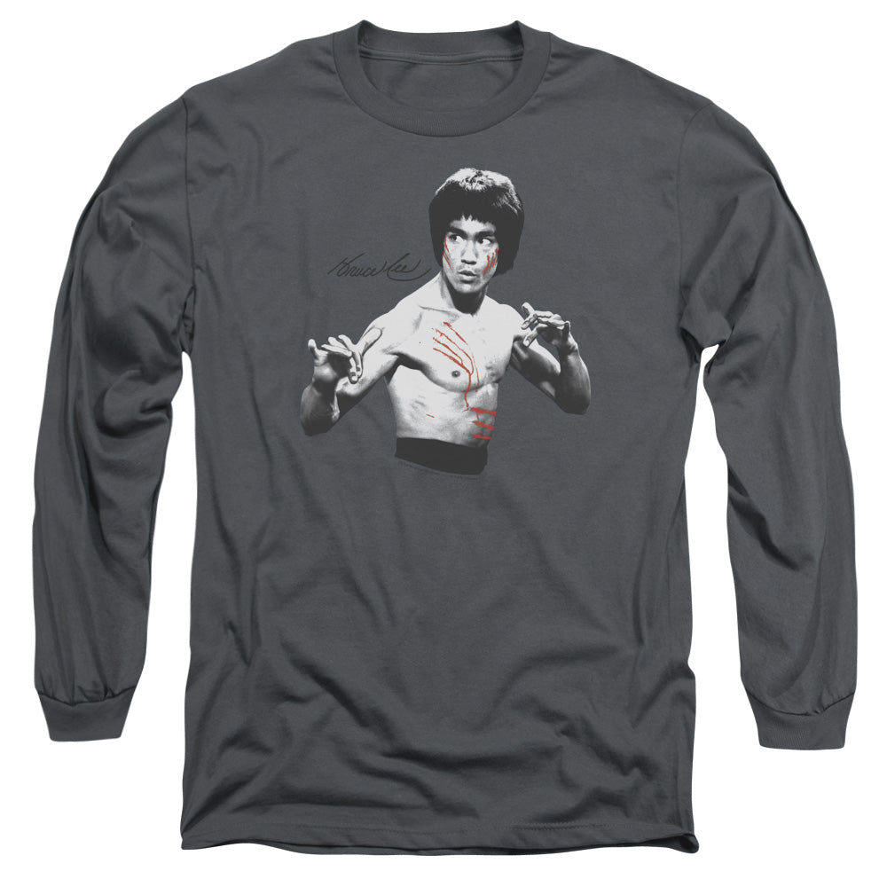 AN OFFCIALLY LICENSED BRUCE LEE FINAL CONFRONTATION MEN'S LONG SLEEVE T-SHIRT CHARCOAL