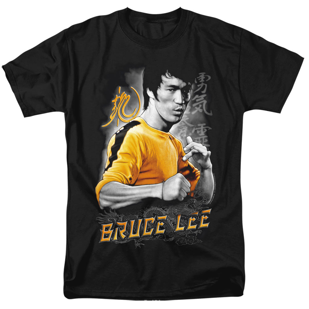 AN OFFCIALLY LICENSED BRUCE LEE YELLOW DRAGON MEN'S REGULAR FIT T-SHIRT BLACK