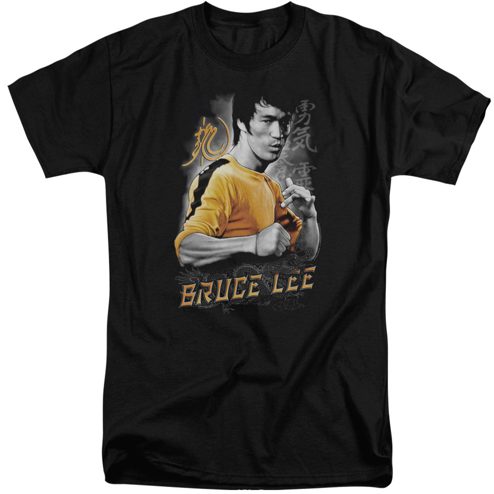 AN OFFCIALLY LICENSED BRUCE LEE YELLOW DRAGON MEN'S TALL FIT T-SHIRT BLACK