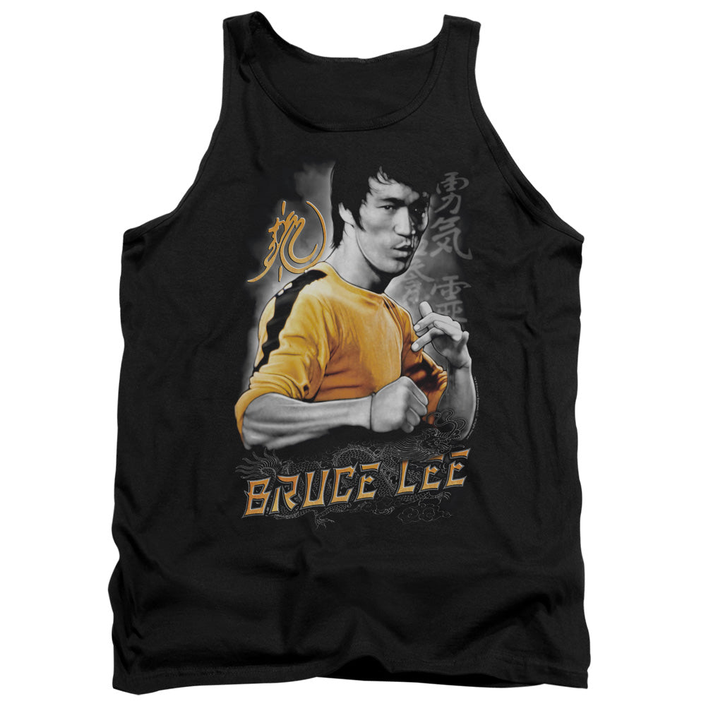 AN OFFCIALLY LICENSED BRUCE LEE YELLOW DRAGON ADULT UNISEX TANK TOP BLACK