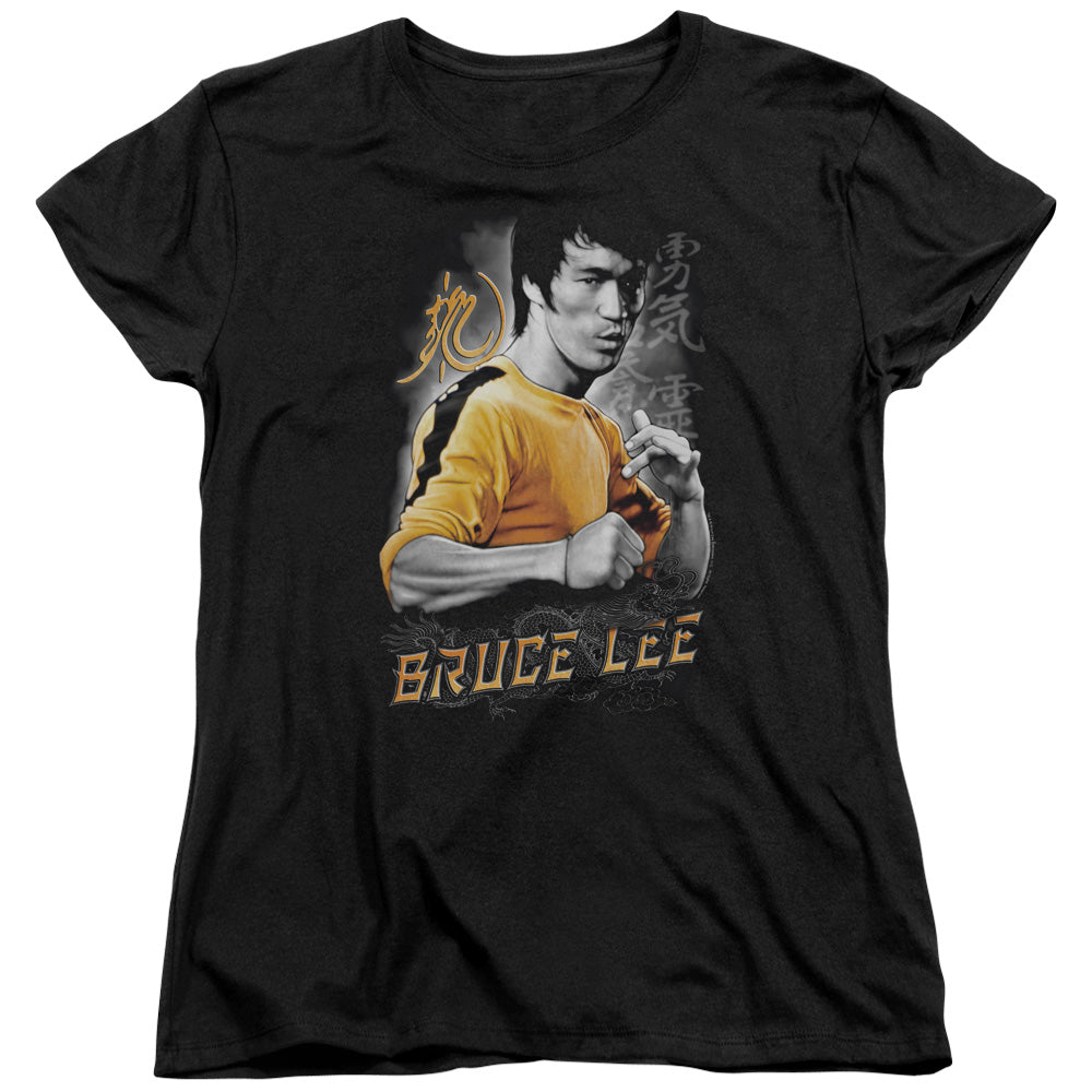AN OFFCIALLY LICENSED BRUCE LEE YELLOW DRAGON WOMEN'S REGULAR FIT T-SHIRT BLACK