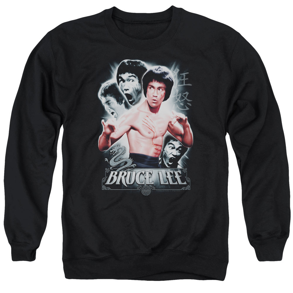 AN OFFCIALLY LICENSED BRUCE LEE INNER FURY ADULT UNISEX CREWNECK SWEATSHIRT BLACK