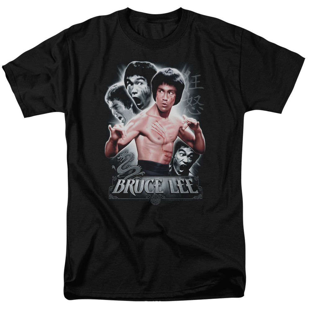AN OFFCIALLY LICENSED BRUCE LEE INNER FURY MEN'S REGULAR FIT T-SHIRT BLACK