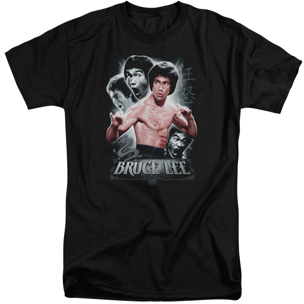 AN OFFCIALLY LICENSED BRUCE LEE INNER FURY MEN'S TALL FIT T-SHIRT BLACK