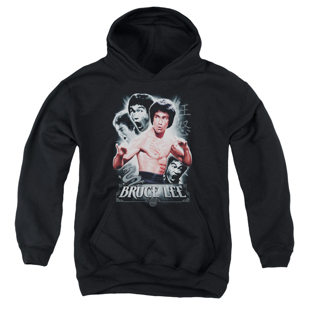 AN OFFCIALLY LICENSED BRUCE LEE INNER FURY YOUTH HOODIE BLACK