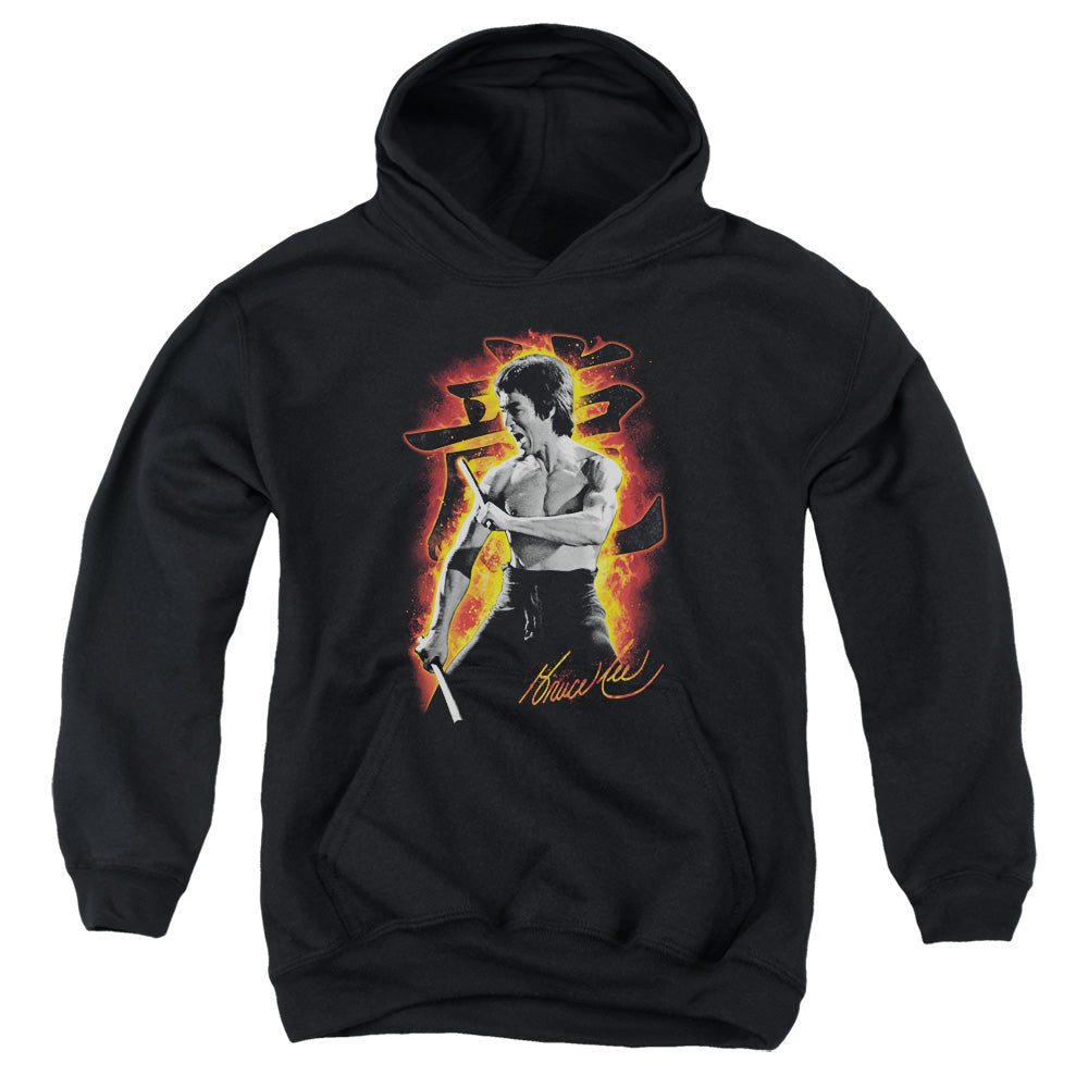 AN OFFCIALLY LICENSED BRUCE LEE DRAGON FIRE YOUTH HOODIE BLACK