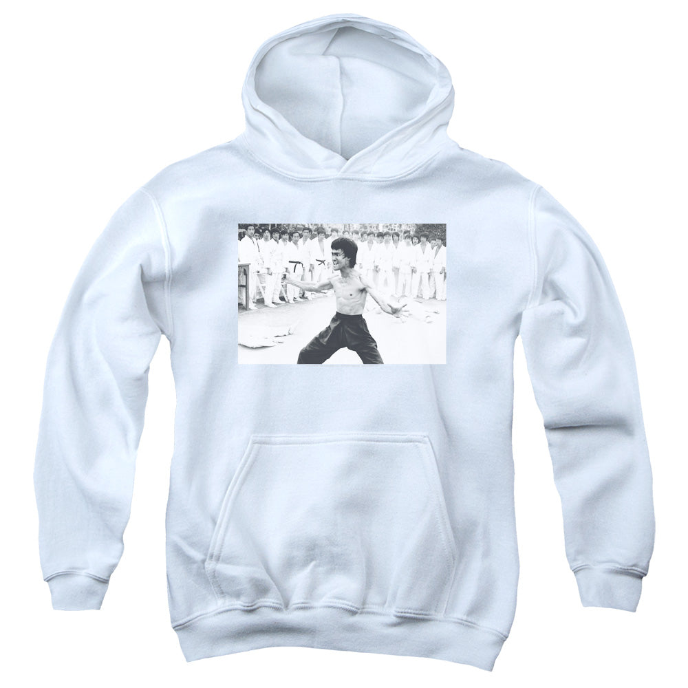 AN OFFCIALLY LICENSED BRUCE LEE TRIUMPHANT YOUTH HOODIE WHITE