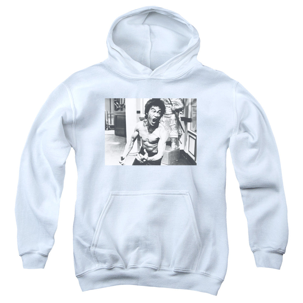 AN OFFCIALLY LICENSED BRUCE LEE FULL OF FURY YOUTH HOODIE WHITE
