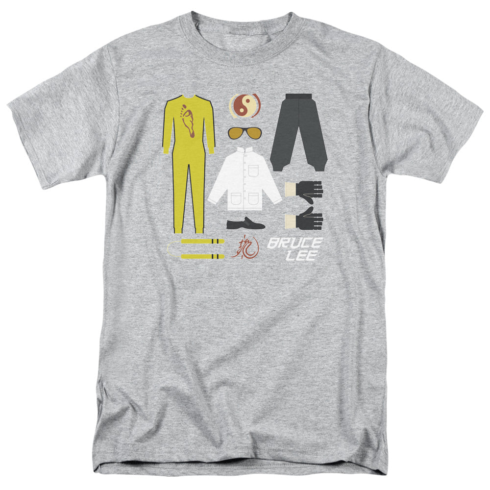 AN OFFCIALLY LICENSED BRUCE LEE LEE GIFT SET MEN'S REGULAR FIT T-SHIRT ATHLETIC HEATHER