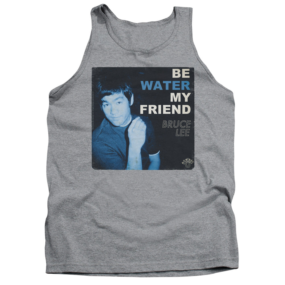 AN OFFCIALLY LICENSED BRUCE LEE WATER ADULT UNISEX TANK TOP ATHLETIC HEATHER