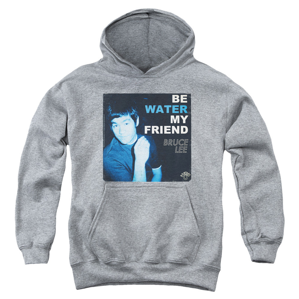 AN OFFCIALLY LICENSED BRUCE LEE WATER YOUTH HOODIE ATHLETIC HEATHER