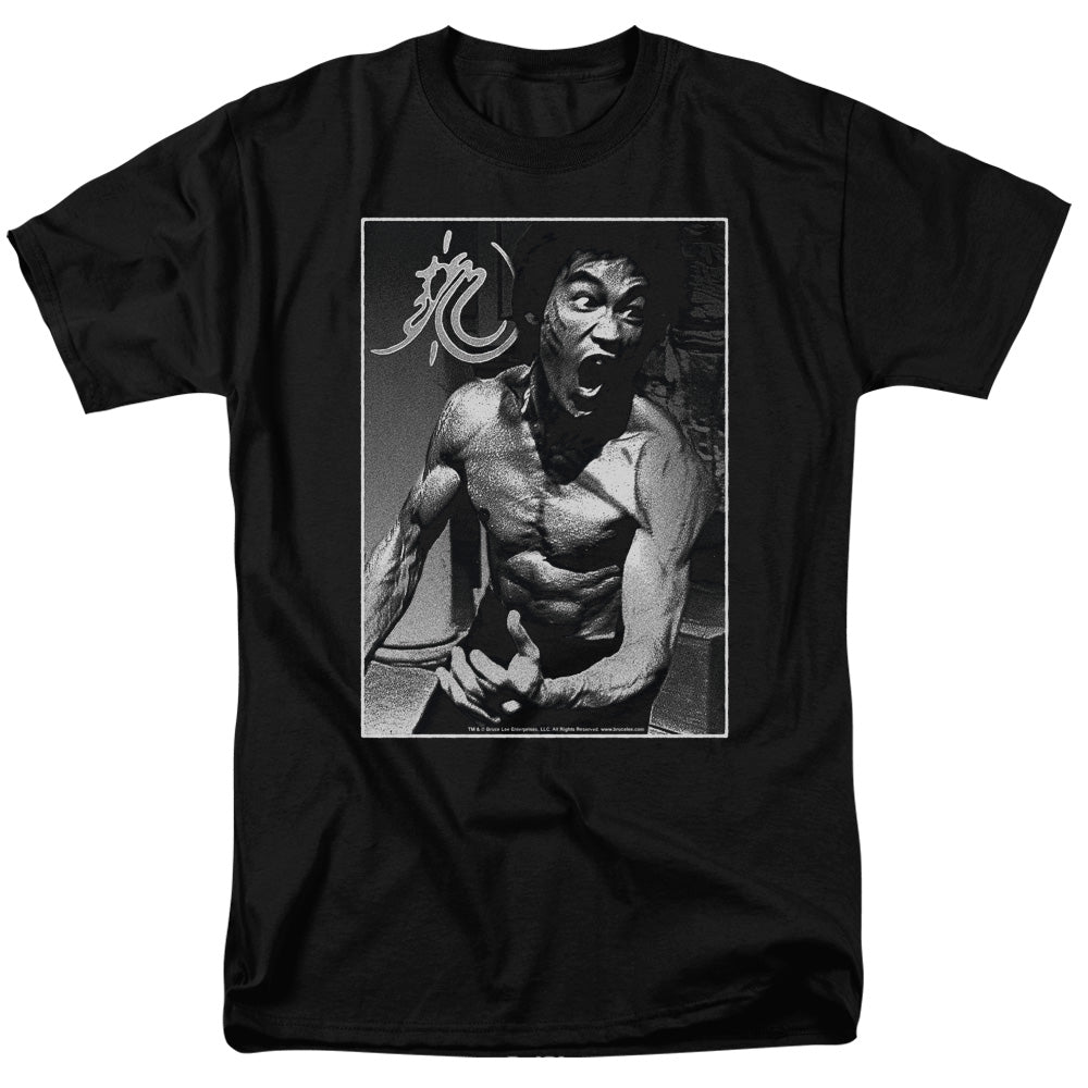 AN OFFCIALLY LICENSED BRUCE LEE FOCUSED RAGE MEN'S REGULAR FIT T-SHIRT BLACK