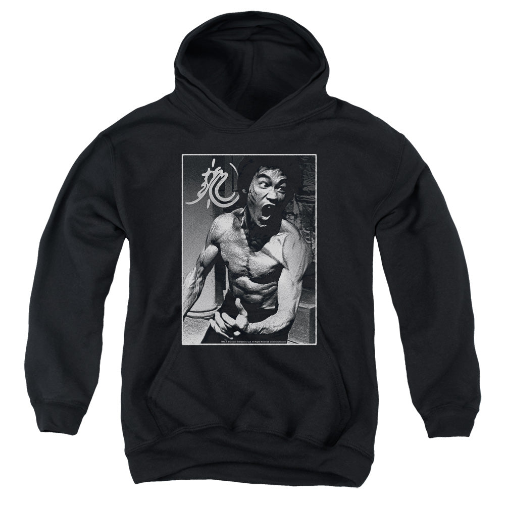AN OFFCIALLY LICENSED BRUCE LEE FOCUSED RAGE YOUTH HOODIE BLACK