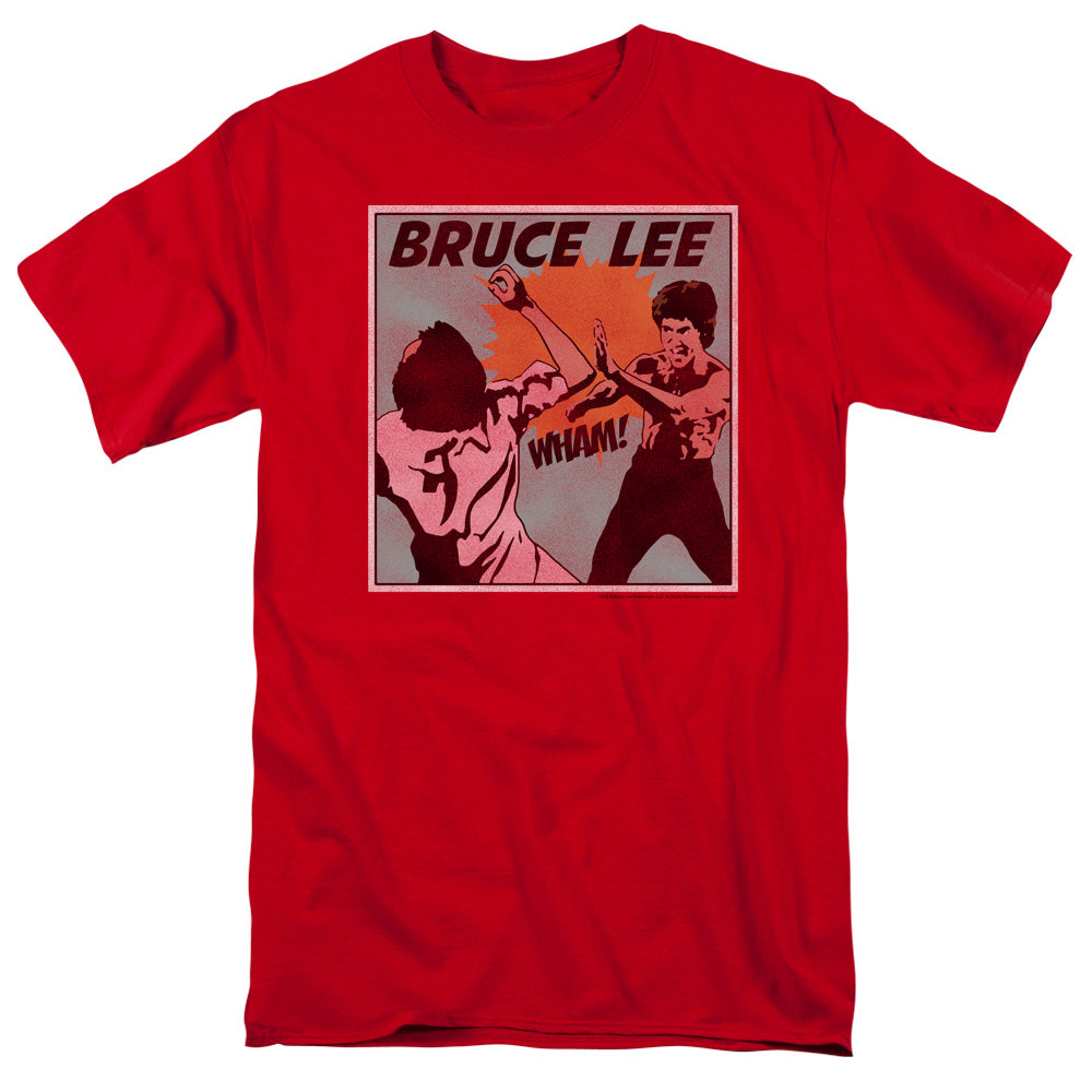 AN OFFCIALLY LICENSED BRUCE LEE COMIC PANEL MEN'S REGULAR FIT T-SHIRT RED