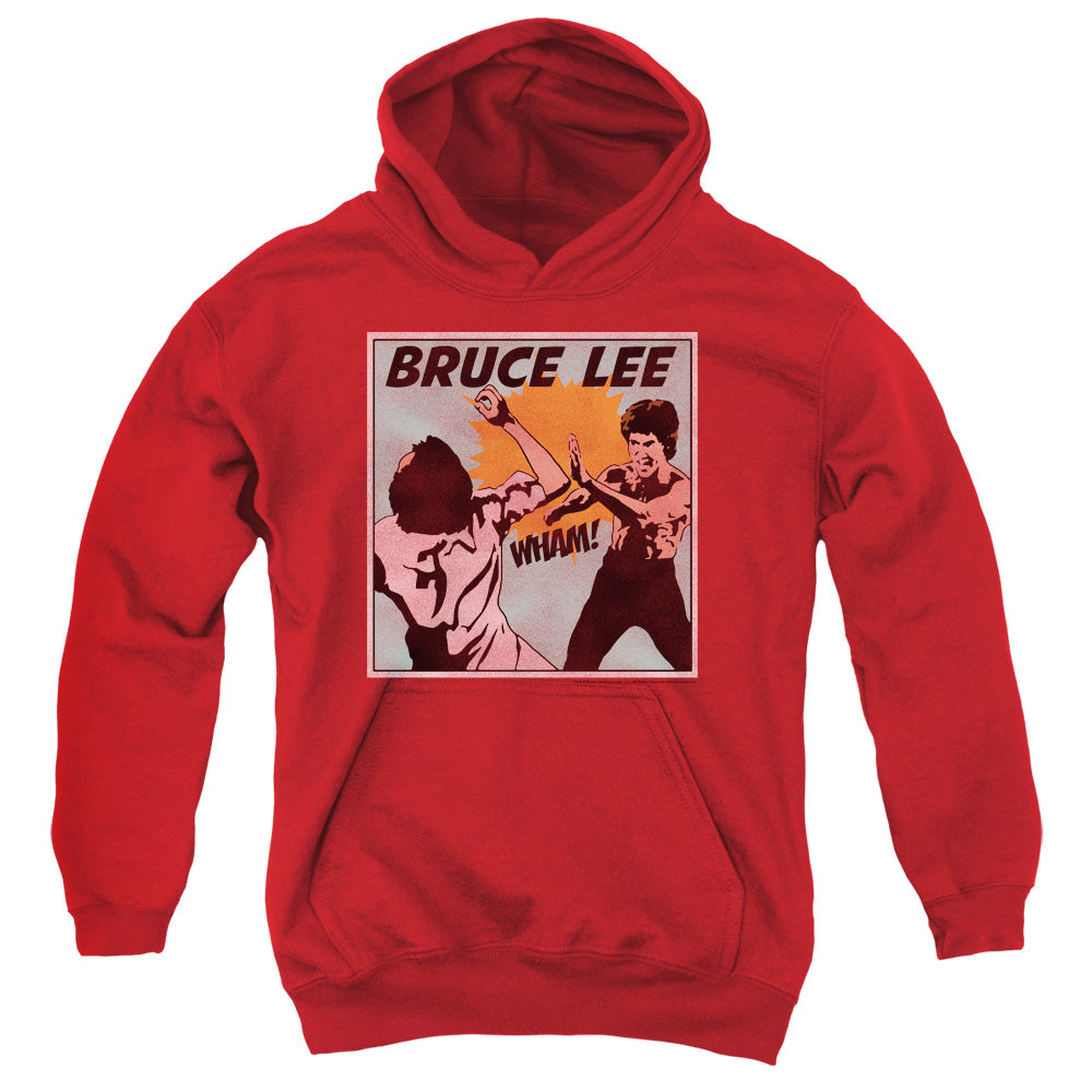 AN OFFCIALLY LICENSED BRUCE LEE COMIC PANEL YOUTH HOODIE RED