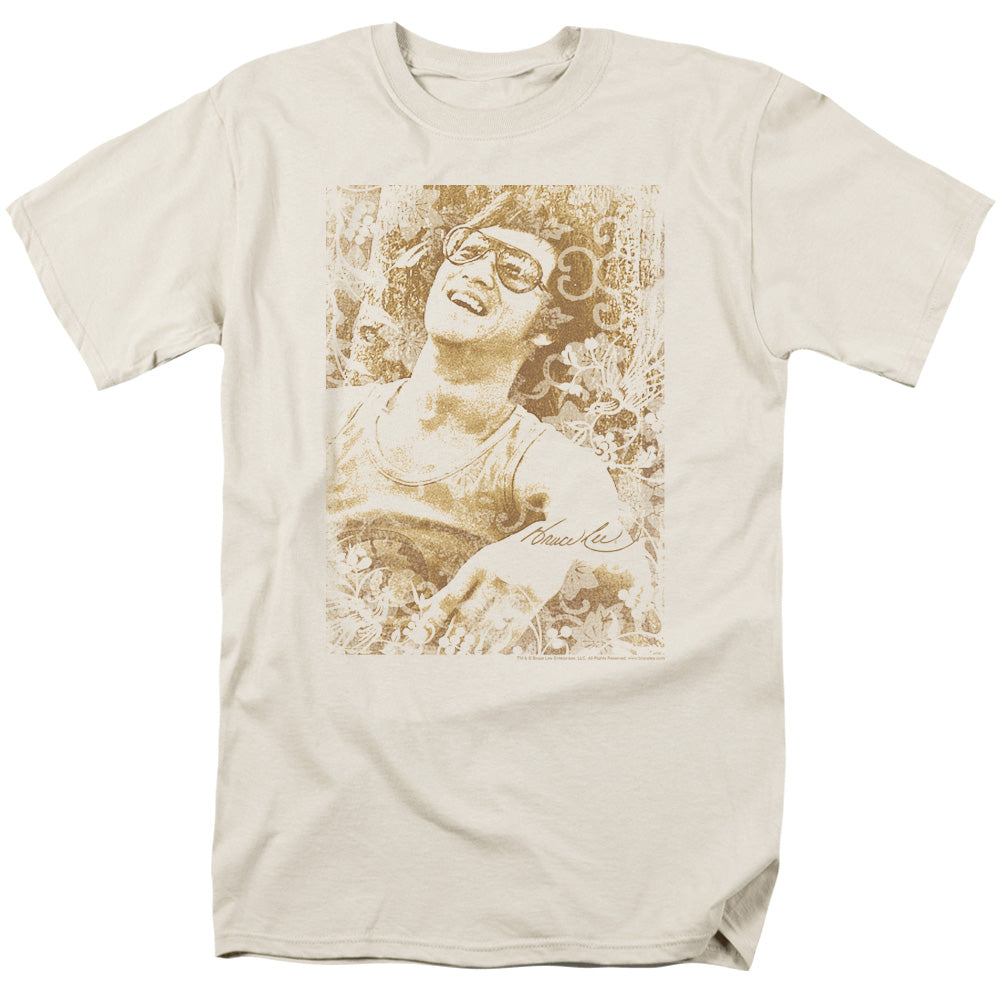 AN OFFCIALLY LICENSED BRUCE LEE FREEDOM MEN'S REGULAR FIT T-SHIRT CREAM