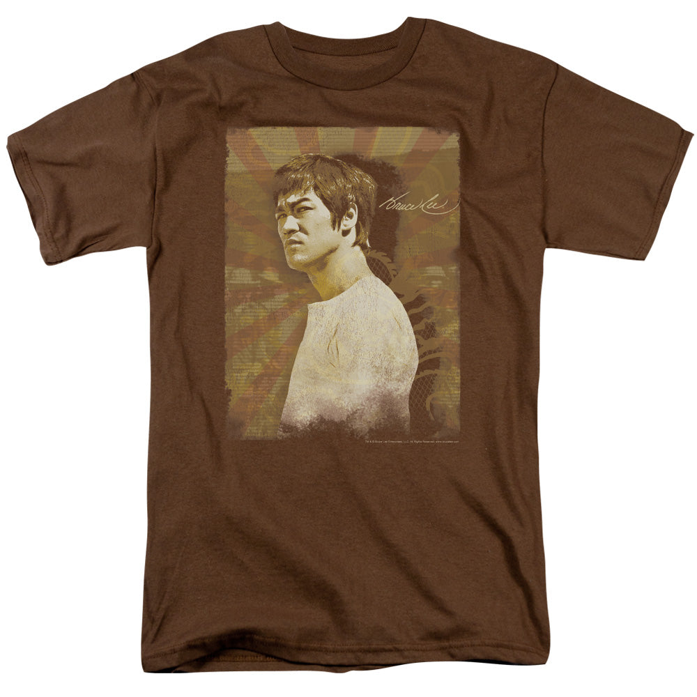 AN OFFCIALLY LICENSED BRUCE LEE ANGER MEN'S REGULAR FIT T-SHIRT COFFEE