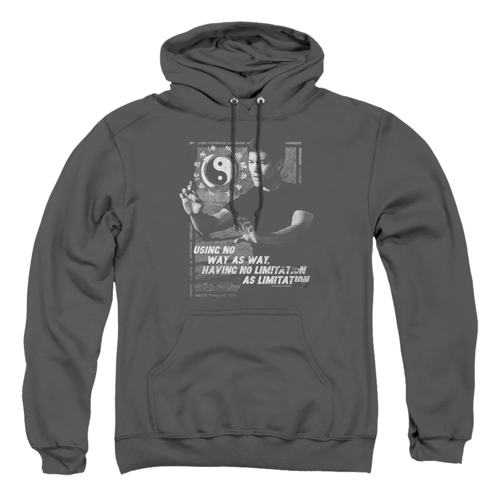 AN OFFCIALLY LICENSED BRUCE LEE NO WAY AS A WAY ADULT UNISEX PULLOVER HOODIE CHARCOAL