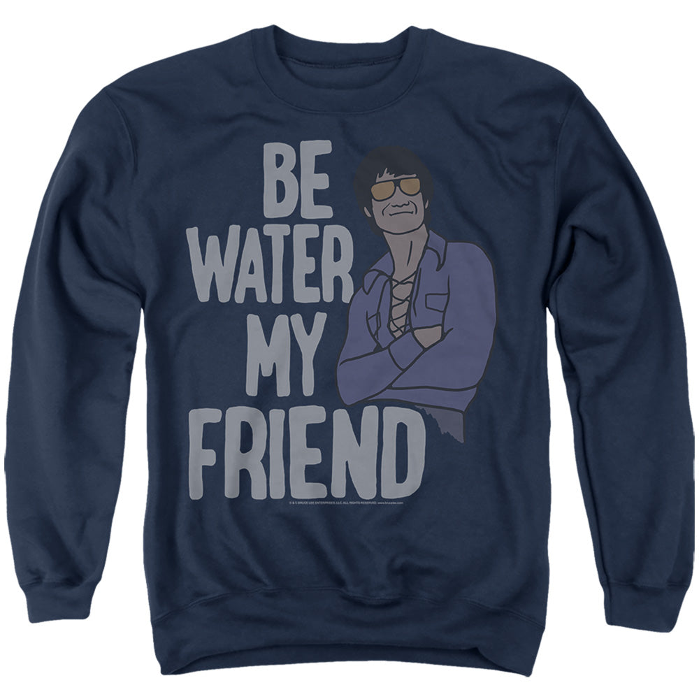 AN OFFCIALLY LICENSED BRUCE LEE THE SHAPELESS ADULT UNISEX CREWNECK SWEATSHIRT NAVY