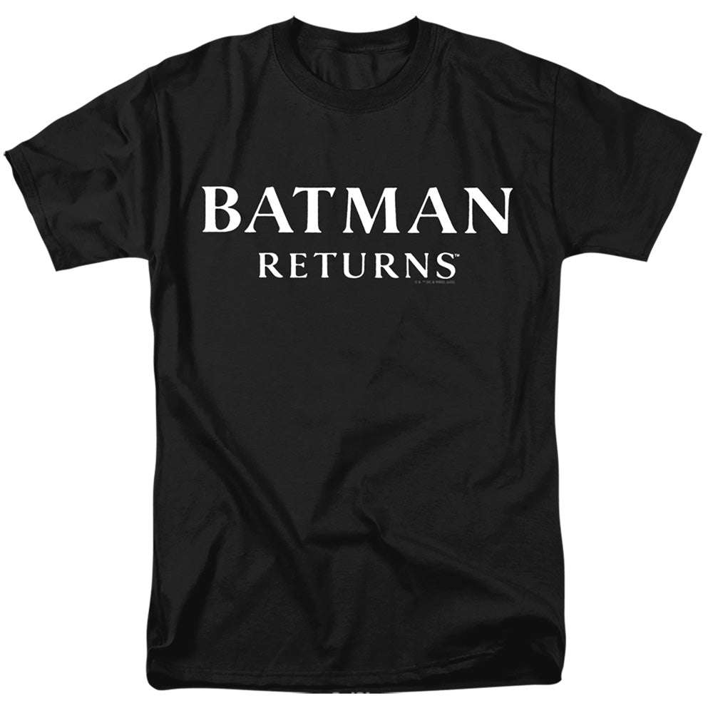 AN OFFCIALLY LICENSED BATMAN RETURNS LOGO MEN'S REGULAR FIT T-SHIRT BLACK