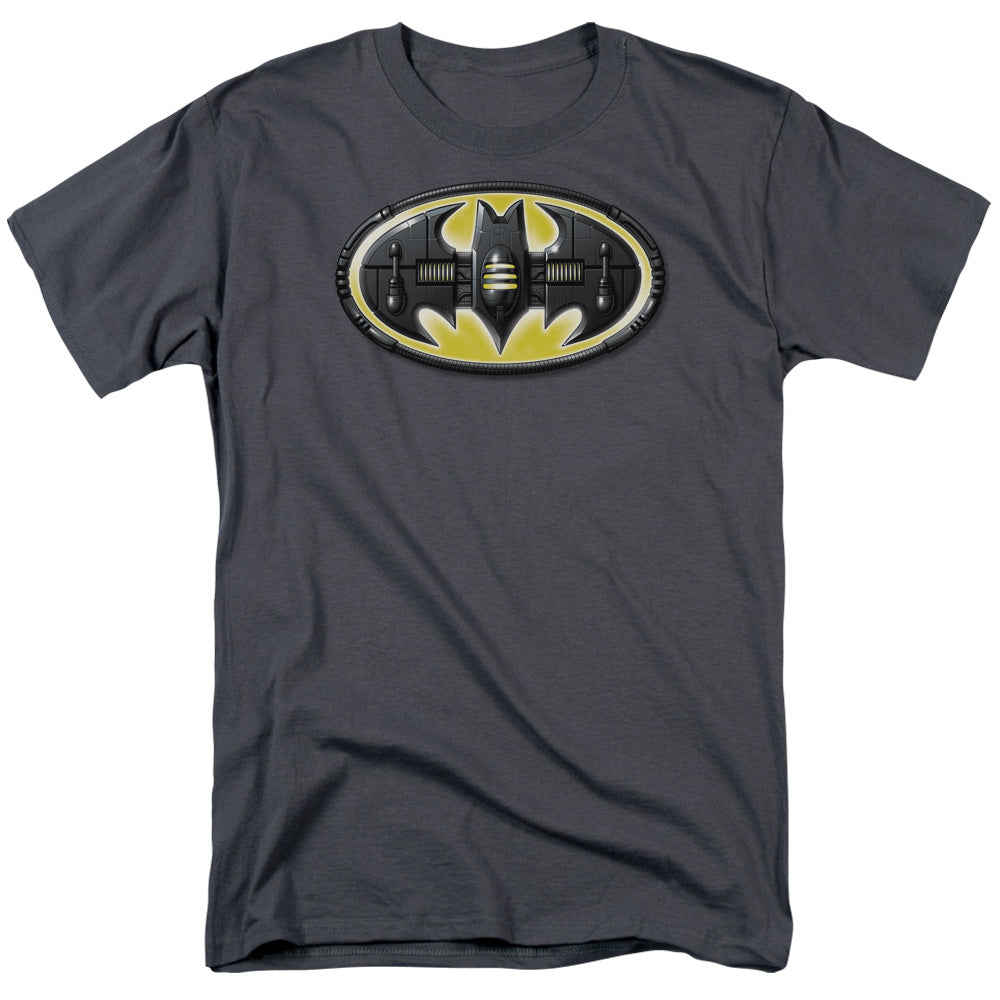 AN OFFCIALLY LICENSED BATMAN BAT MECH LOGO MEN'S REGULAR FIT T-SHIRT CHARCOAL