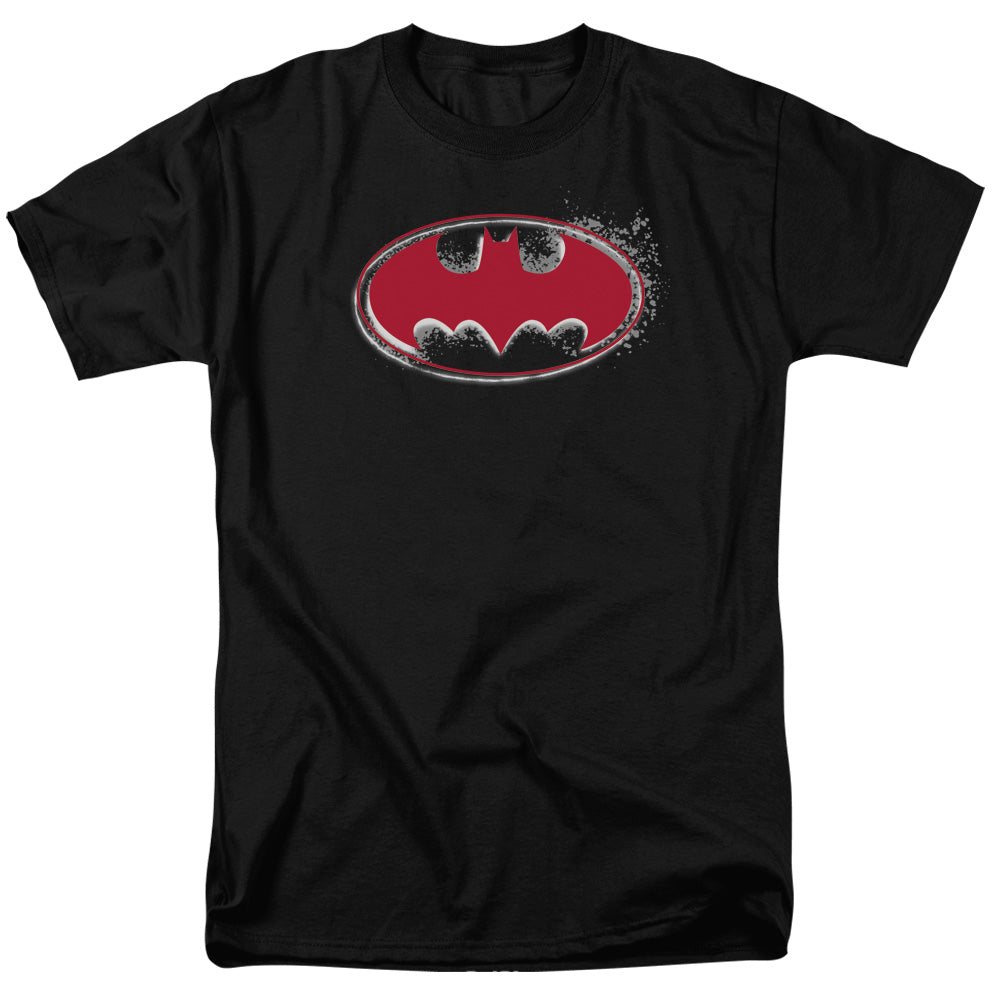 AN OFFCIALLY LICENSED BATMAN HARDCORE NOIR BAT LOGO MEN'S REGULAR FIT T-SHIRT BLACK