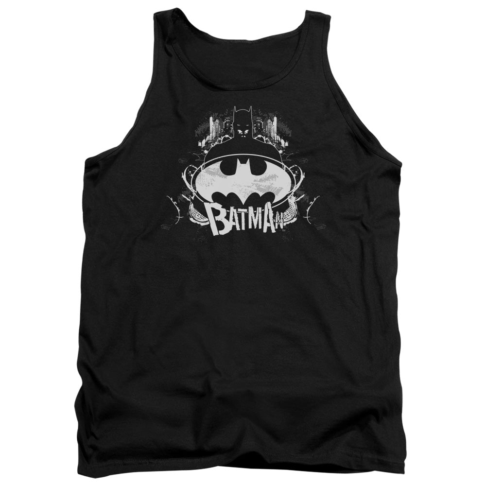 AN OFFCIALLY LICENSED BATMAN GRIM & GRITTY ADULT UNISEX TANK TOP BLACK