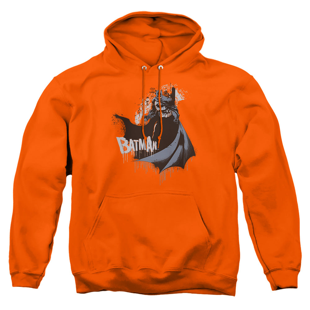 AN OFFCIALLY LICENSED BATMAN THE DRIP KNIGHT ADULT UNISEX PULLOVER HOODIE ORANGE